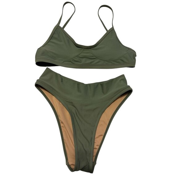 Gnash Swim Top (Size 6) and Bottom (Size 6)  Green Bikini Set - Picture 1 of 16